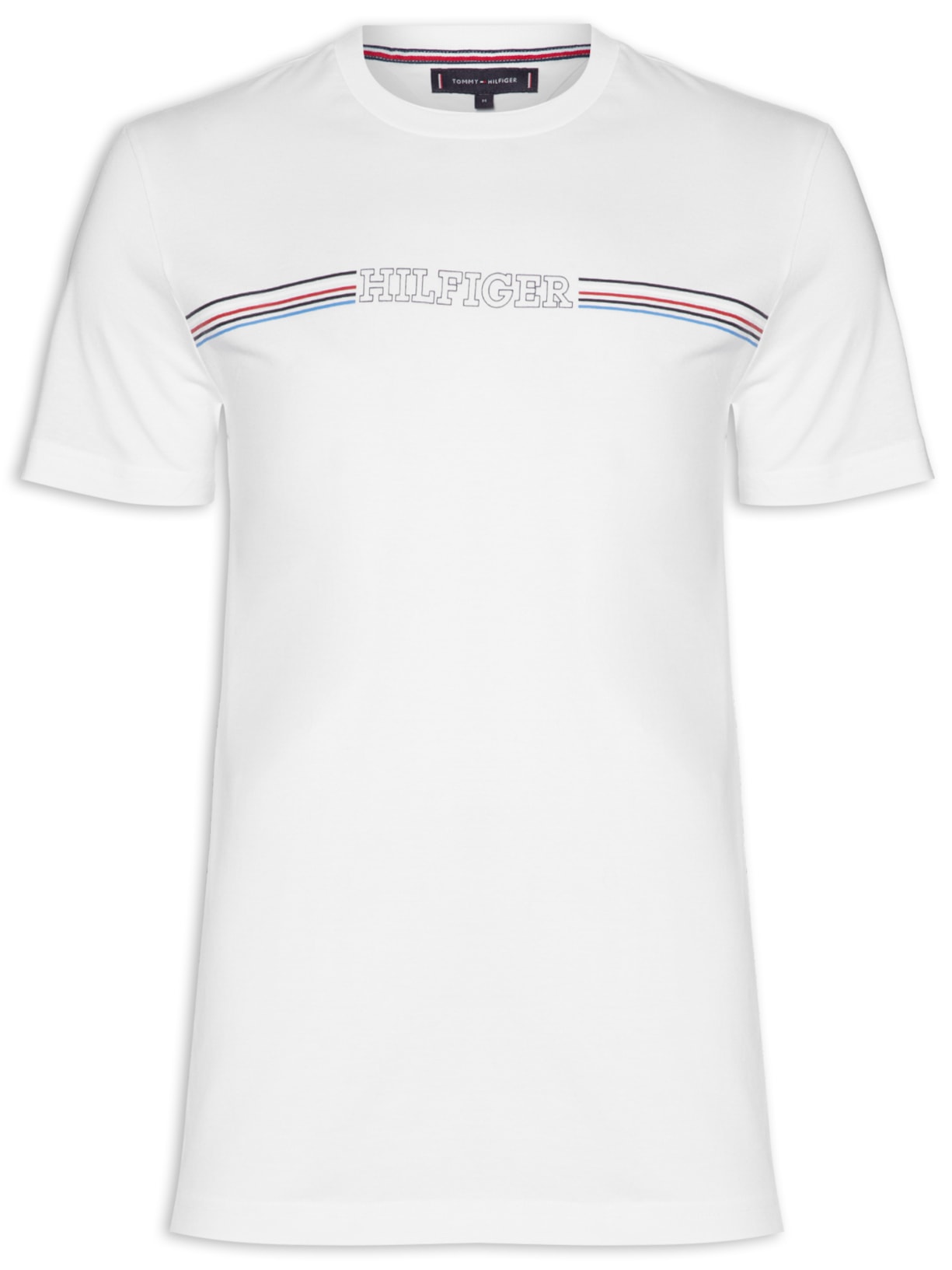 Camiseta Masculina Ab Stripe Chest Branco Tommy Hilfiger