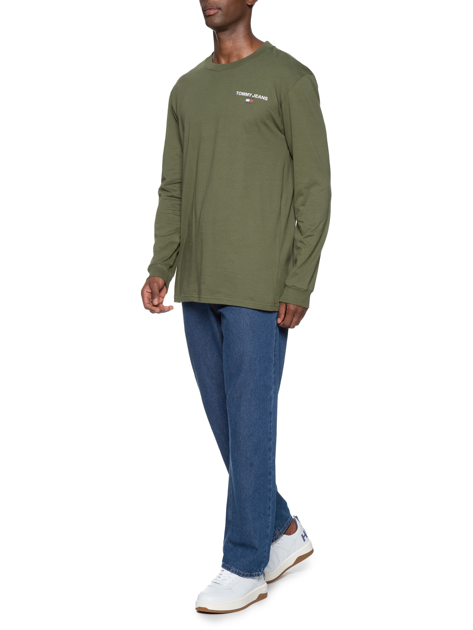 Tommy Jeans - Camiseta Masculina AB TJM RLX LS Mock Neck Tee - Verde