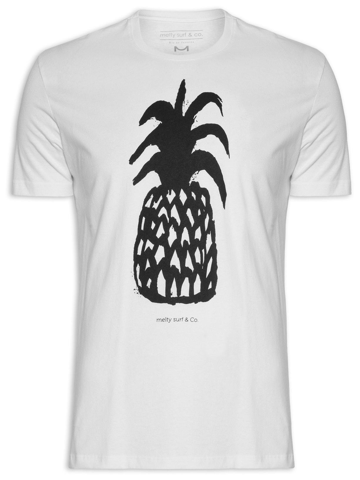 Camiseta Masculina Abacaxi - Branco