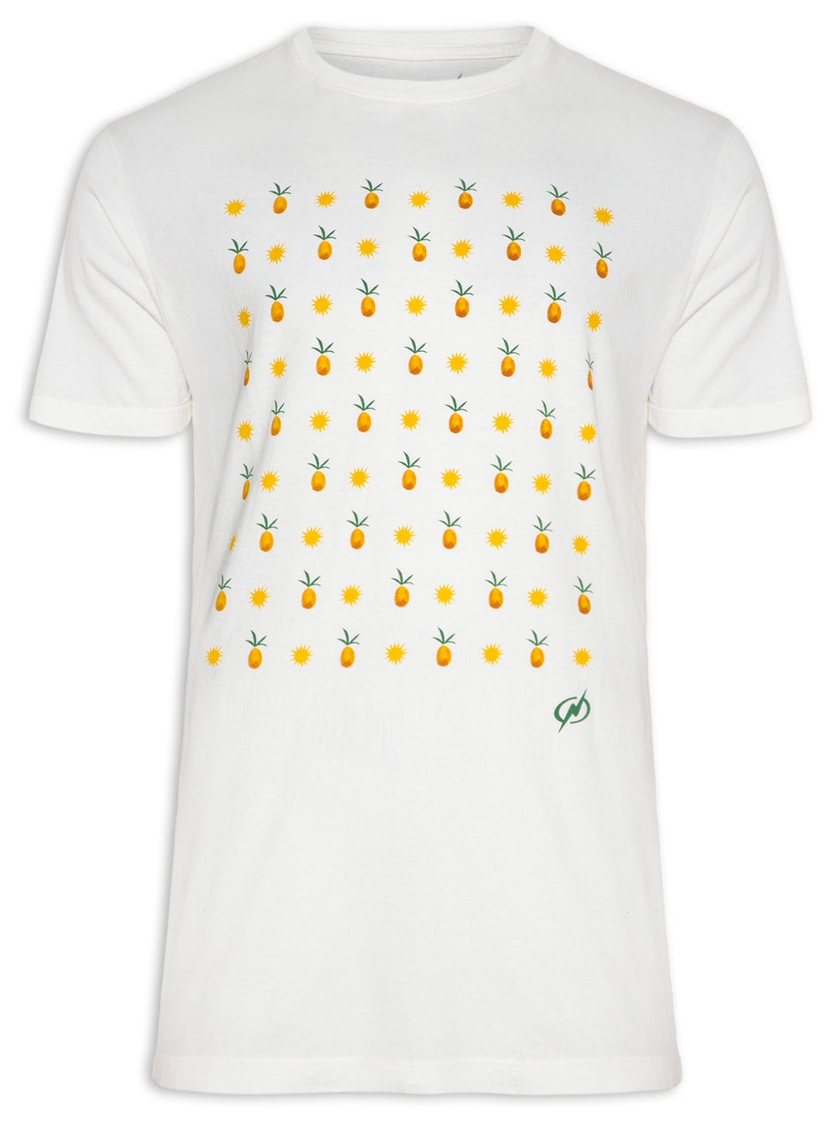 Camiseta Masculina Abacaxi Pattern - Off White