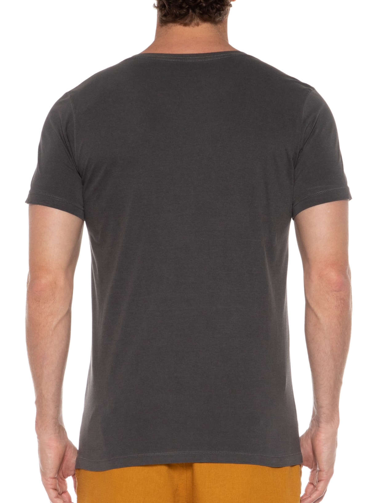 Camiseta Masculina Act Now Cinza Purple Yellow