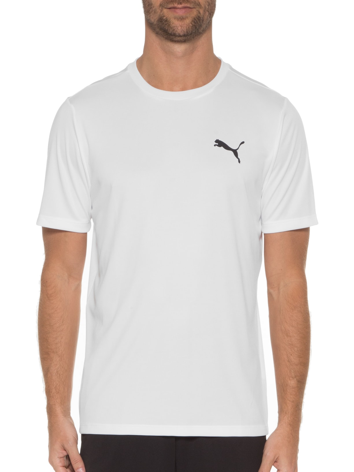 Camiseta Masculina Active Small Logo Tee Branco Puma