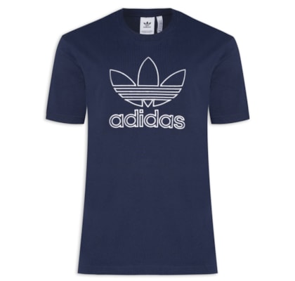 Camiseta Masculina Adicolor Outline Trefoil - Azul