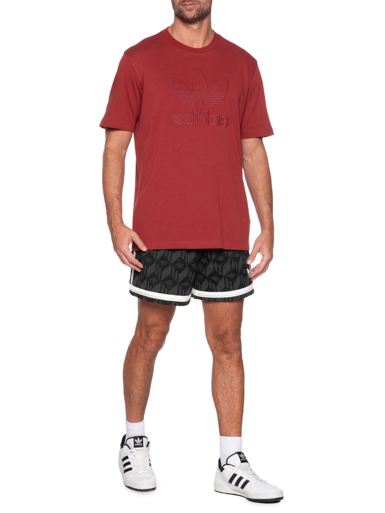 Camiseta Masculina Adicolor Outline Trefoil Vermelho Adidas Originals