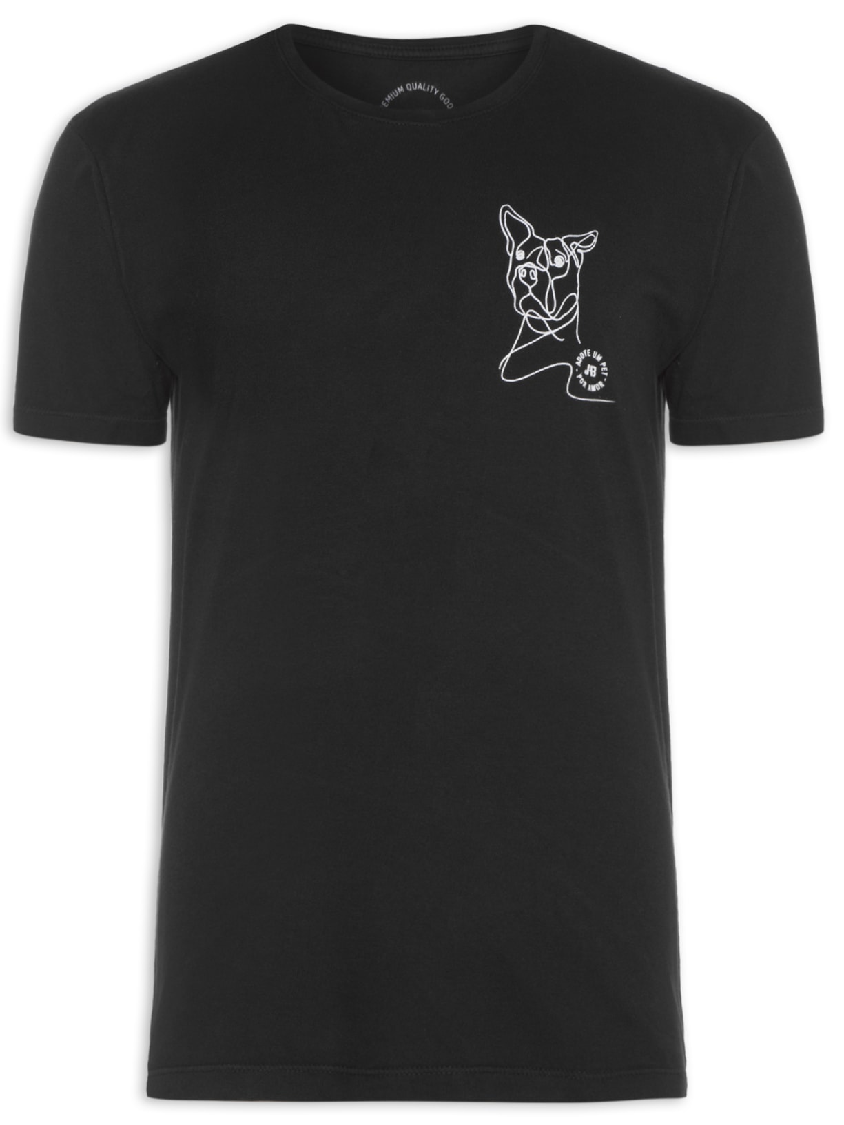 Camiseta Masculina Adote Cachorro - Preto