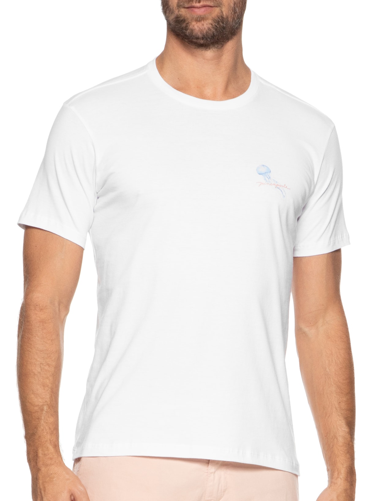 Camiseta Masculina Água Viva Branco Pineapple