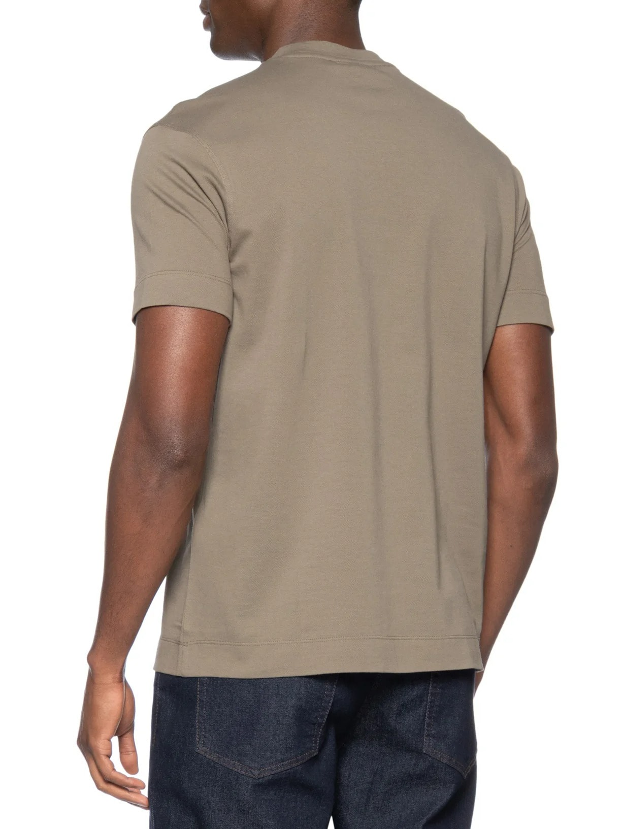 Camiseta Masculina Aguia EA Bordado Bege Emporio Armani