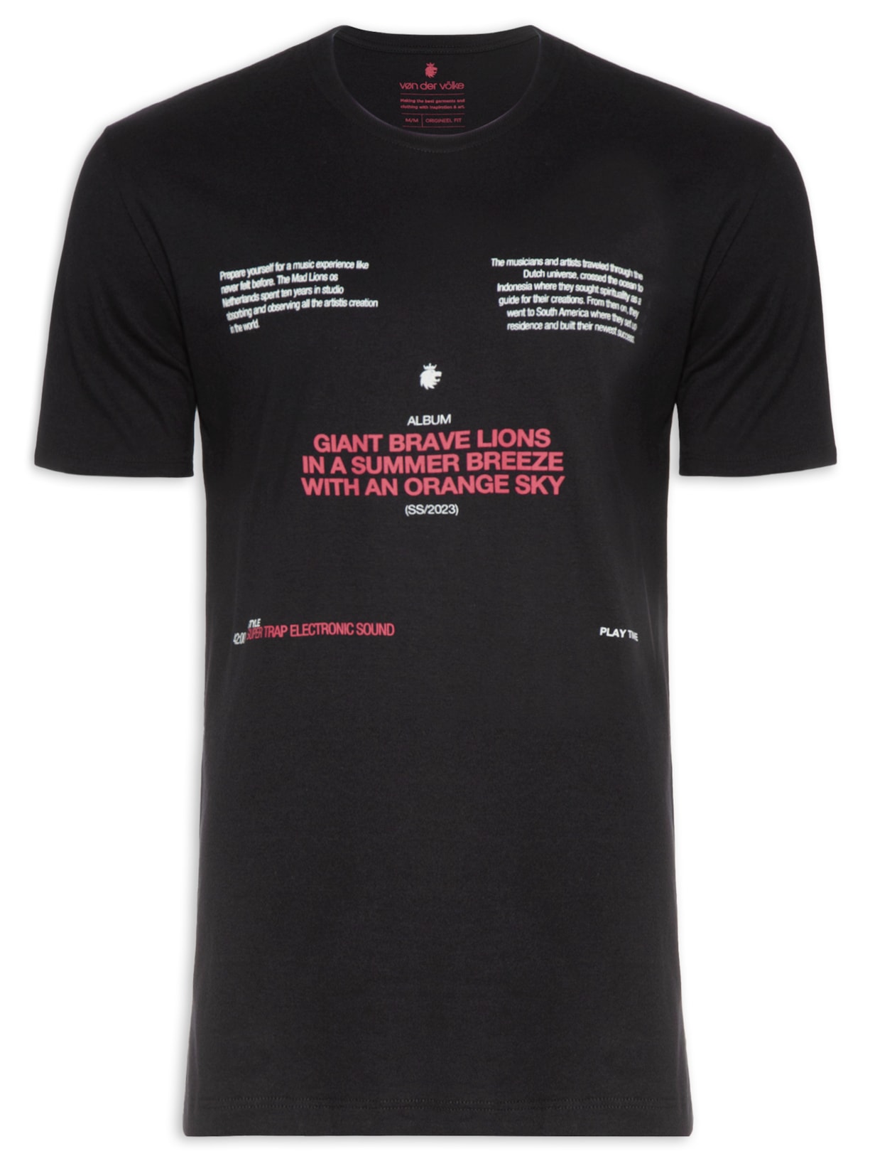 Camiseta Masculina álbum Preto Von Der Volke
