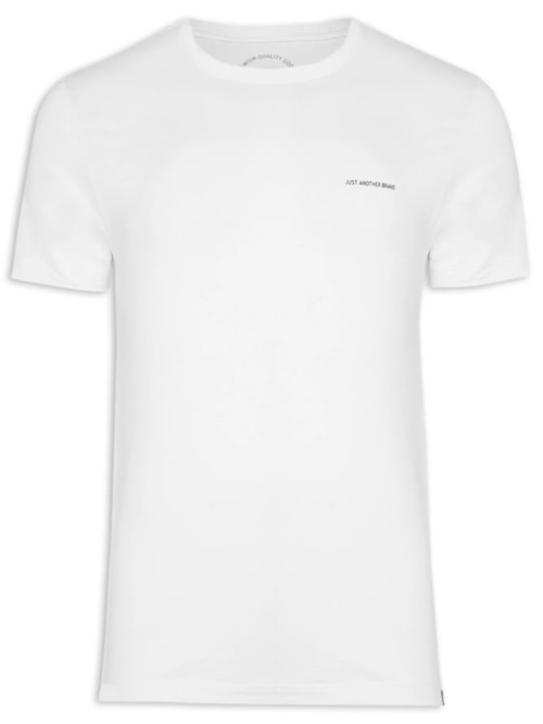 Camiseta Masculina Algodão Básica Logo - Branco