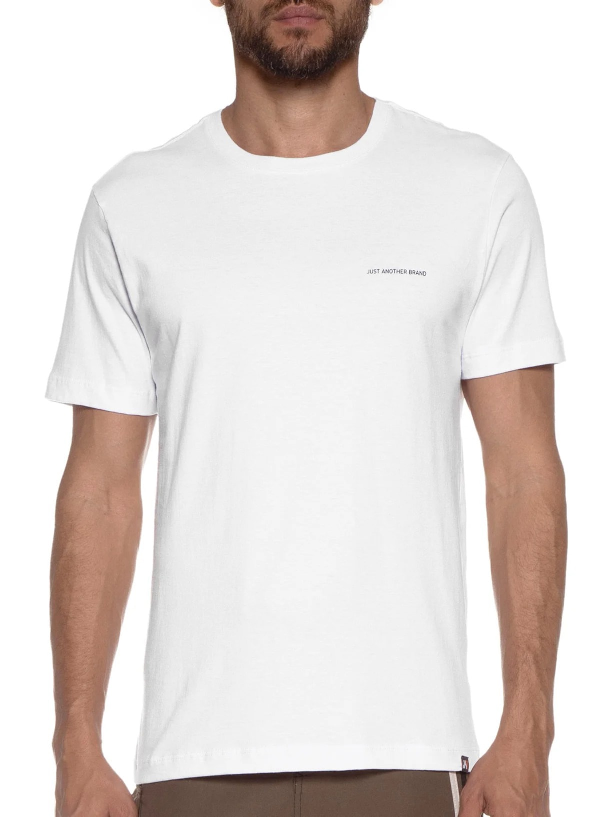 Camiseta Masculina Algodão Básica Logo Branco Jab