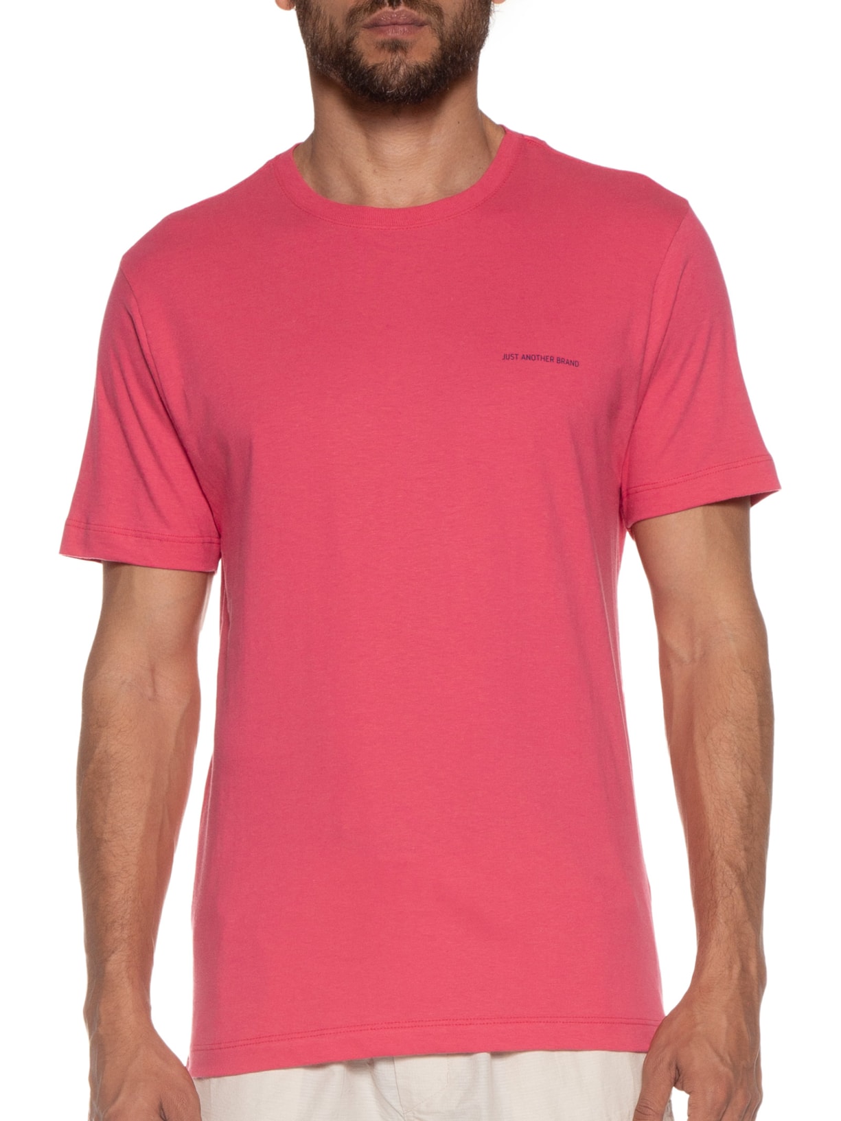 Camiseta Masculina Algodão Básica Logo Vermelho Jab