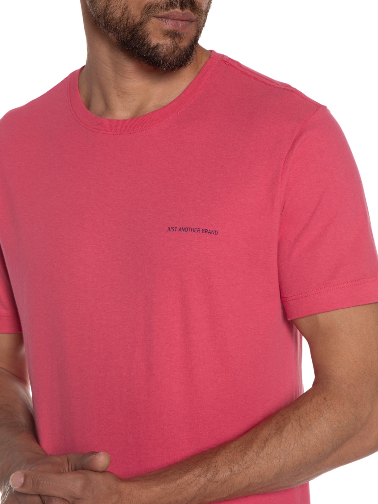 Camiseta Masculina Algodão Básica Logo Vermelho Jab