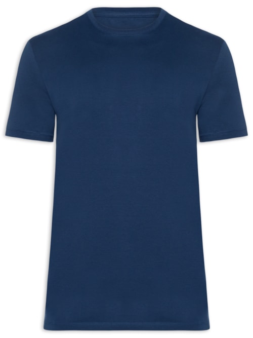 Camiseta Masculina Algodão Egípcio - Azul Marinho