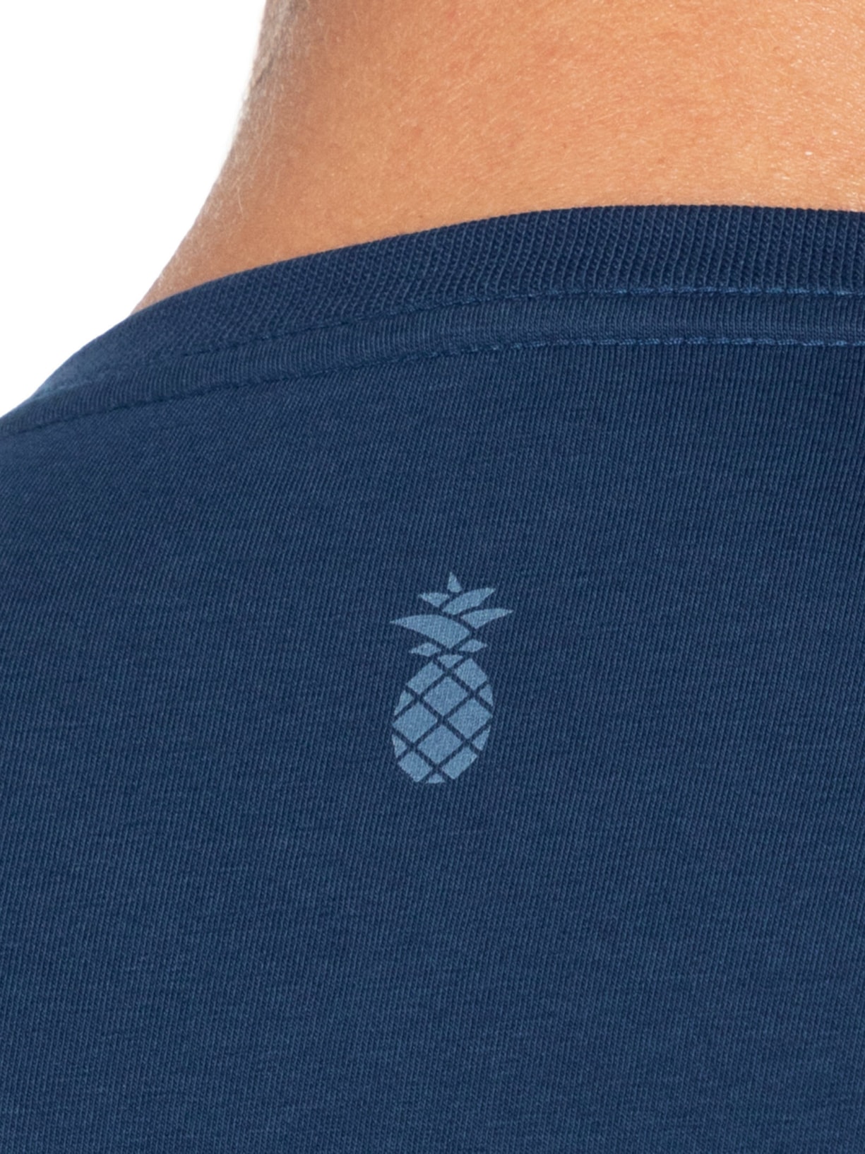 Camiseta Masculina Algodão Egípcio Azul Marinho Pineapple