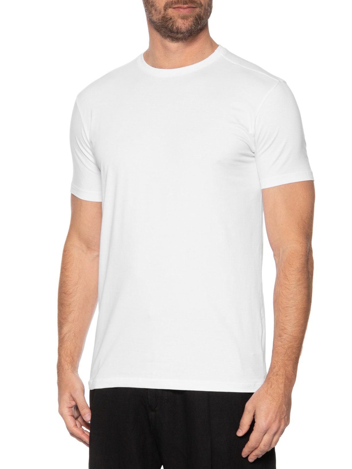 Camiseta Masculina Algodão Egípcio Branco Pineapple