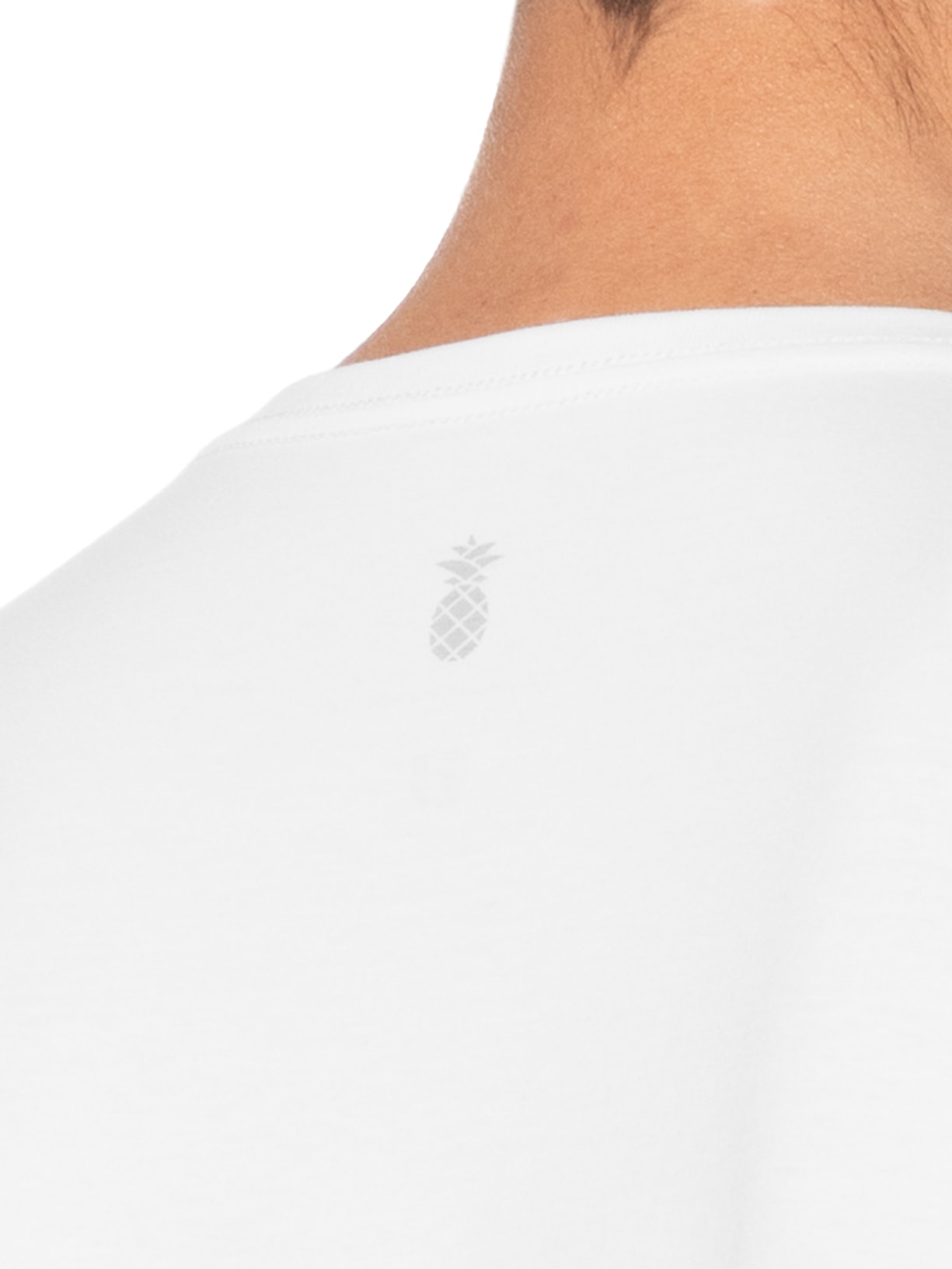 Camiseta Masculina Algodão Egípcio Branco Pineapple