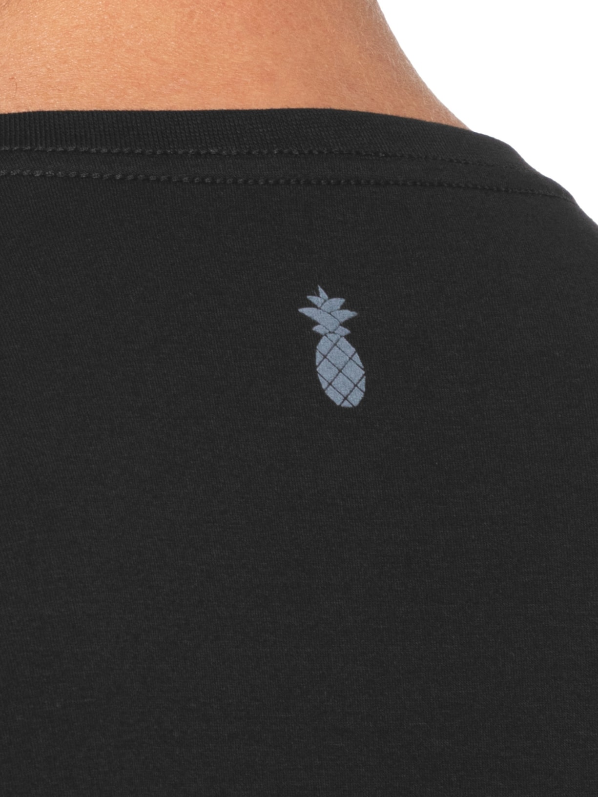  Camiseta Masculina Algodão Egípcio Preto Pineapple