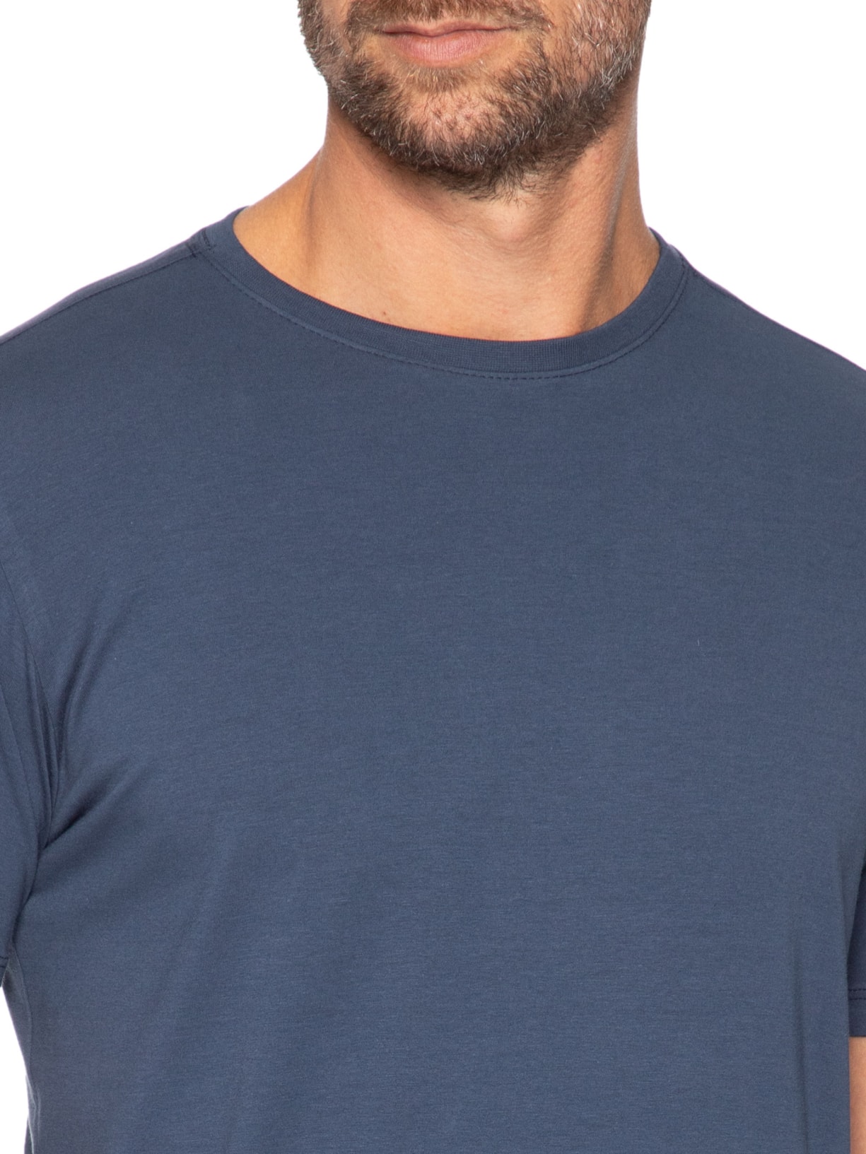 Camiseta Masculina Algodão Egípcio Stretch Azul Pineapple