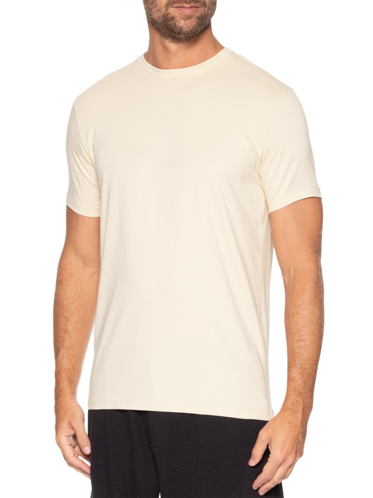 Camiseta Masculina Algodão Egípcio Stretch Bege Pineapple