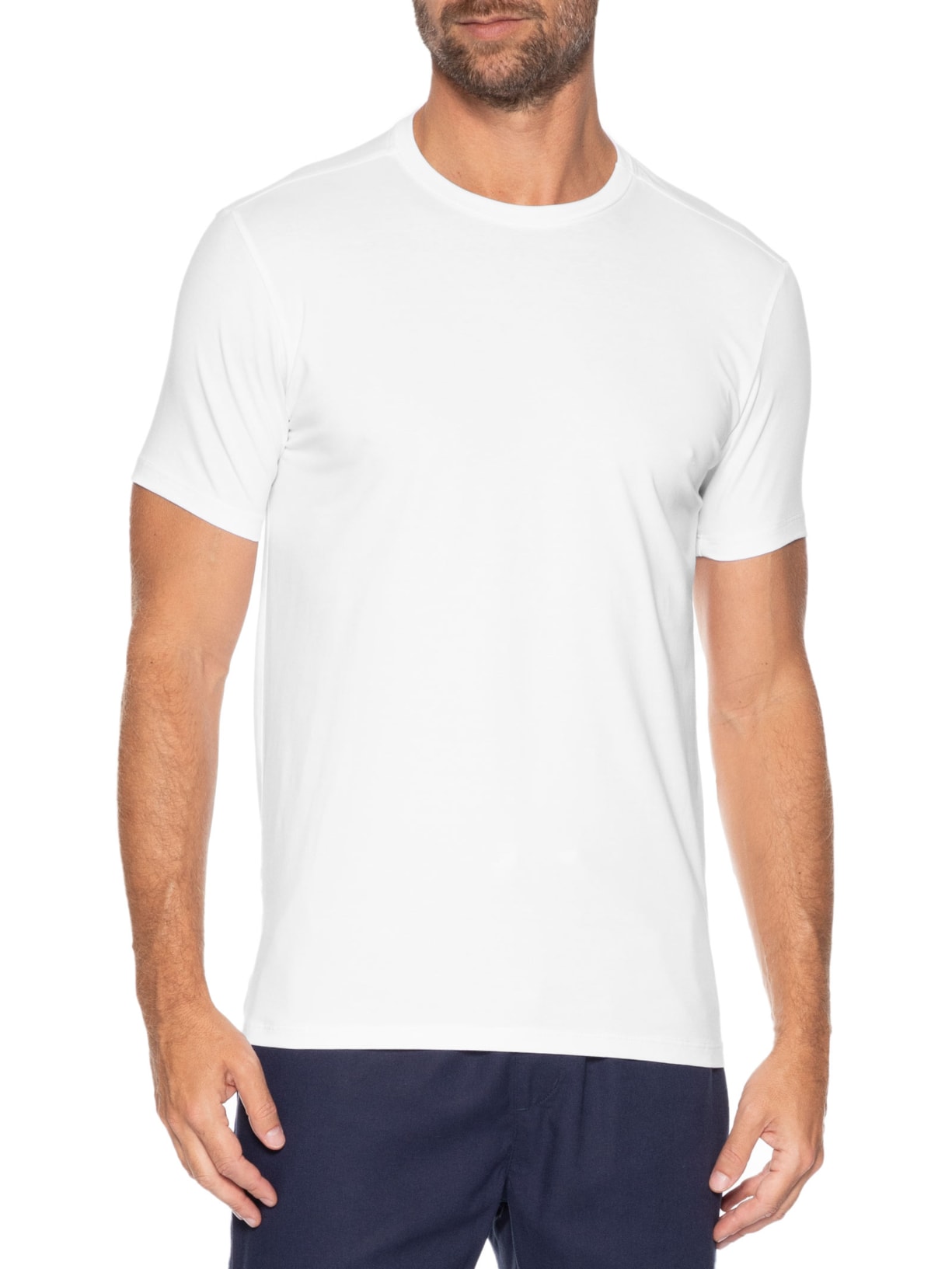 Camiseta Masculina Algodão Egípcio Stretch Branco Pineapple