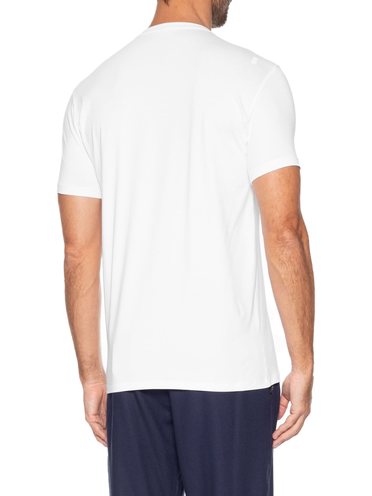 Camiseta Masculina Algodão Egípcio Stretch Branco Pineapple