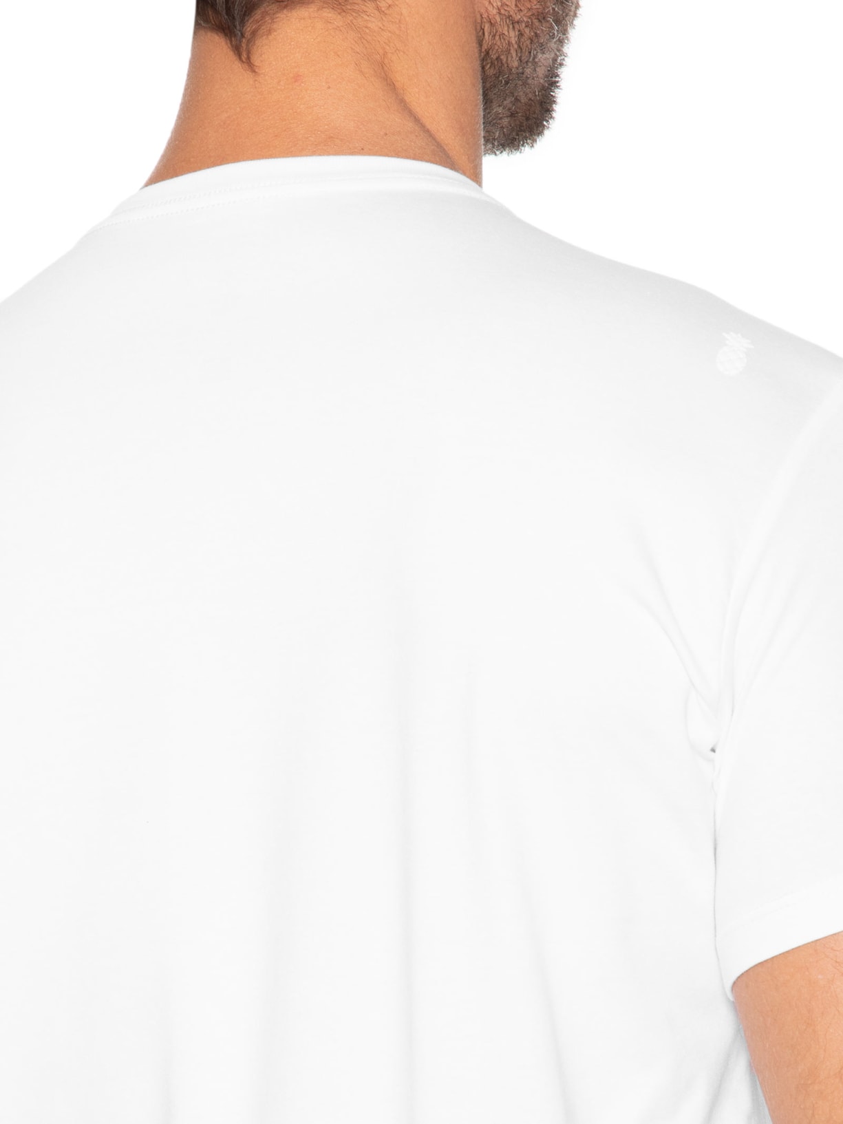 Camiseta Masculina Algodão Egípcio Stretch Branco Pineapple