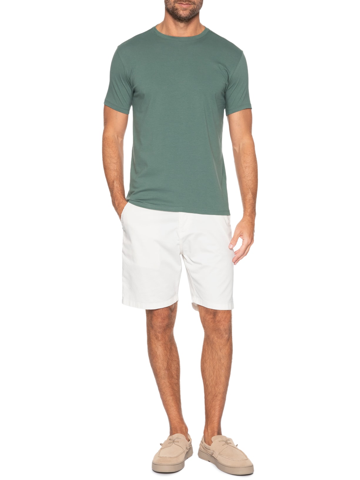 Camiseta Masculina Algodão Egípcio Stretch Verde Pineapple