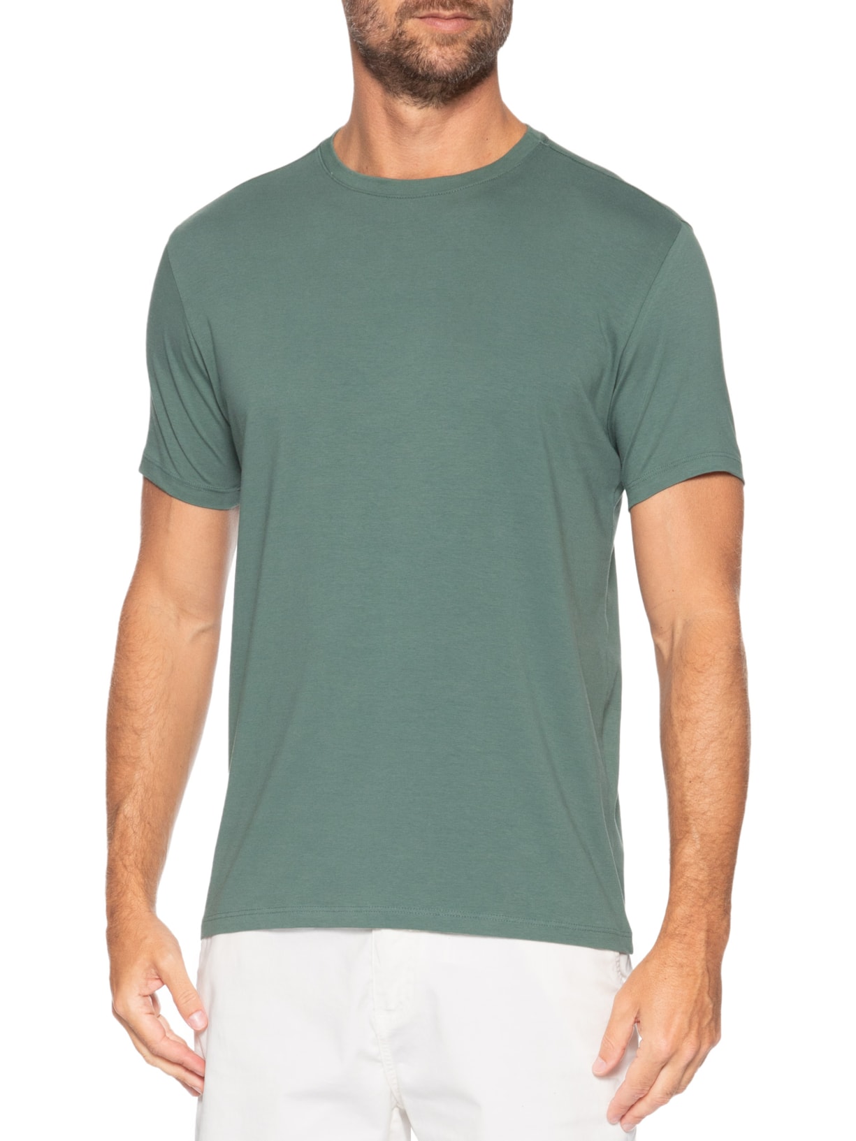 Camiseta Masculina Algodão Egípcio Stretch Verde Pineapple