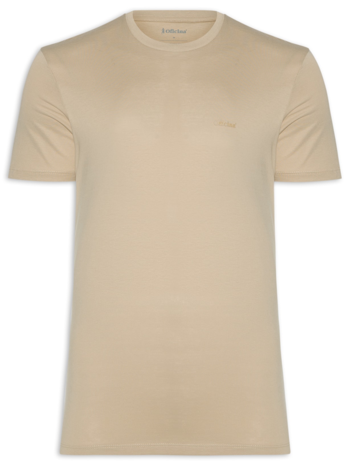 Camiseta Masculina Algodão Manga Curta - Bege