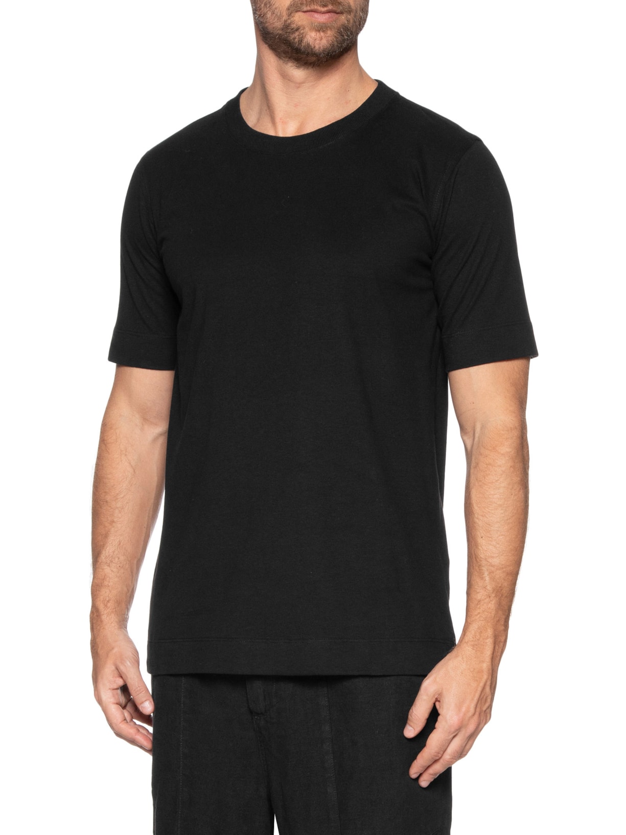 Camiseta Masculina Algodão Manga Curta Preto Handred