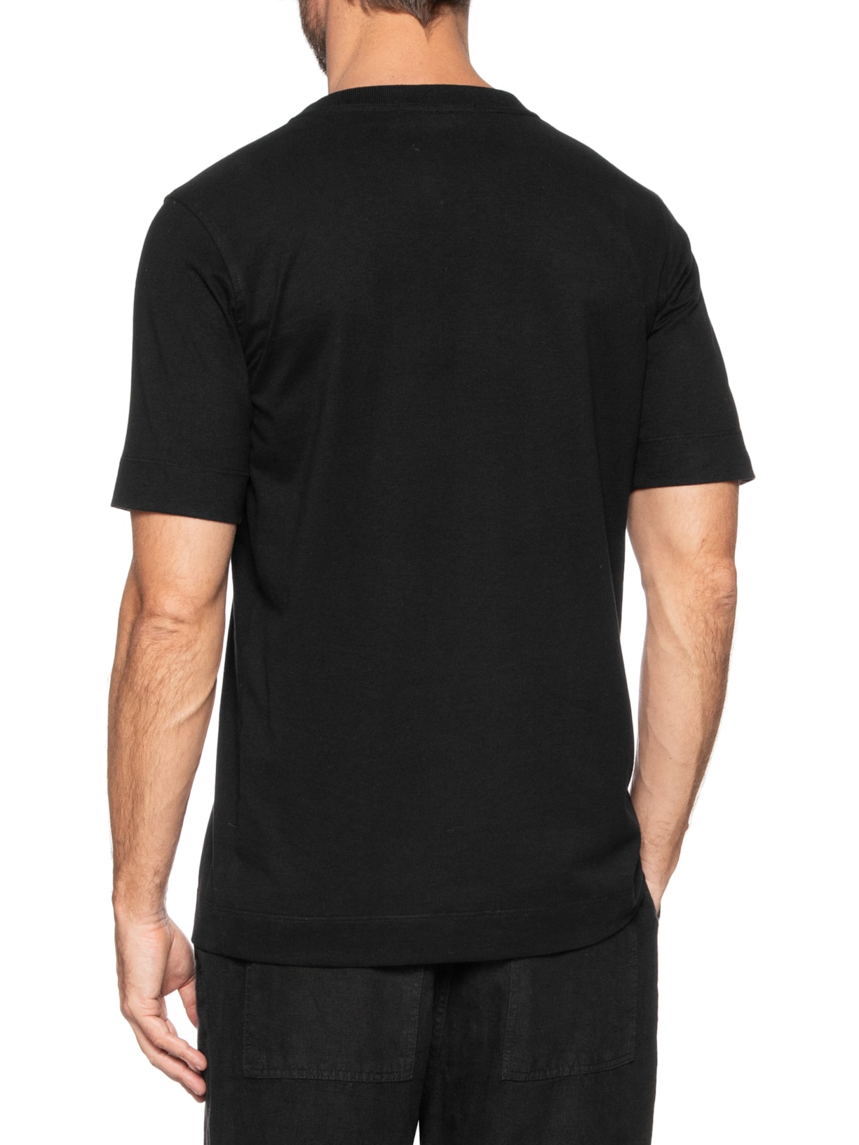 Camiseta Masculina Algodão Manga Curta Preto Handred
