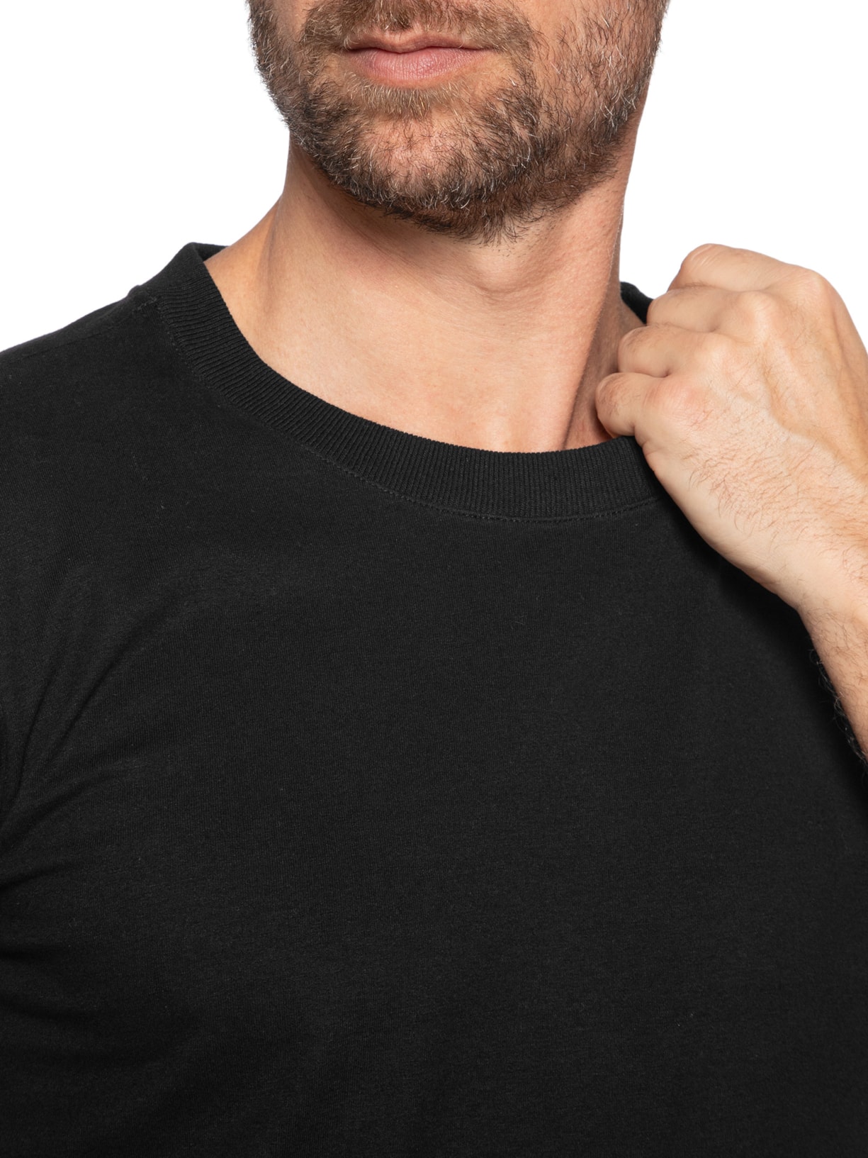 Camiseta Masculina Algodão Manga Curta Preto Handred