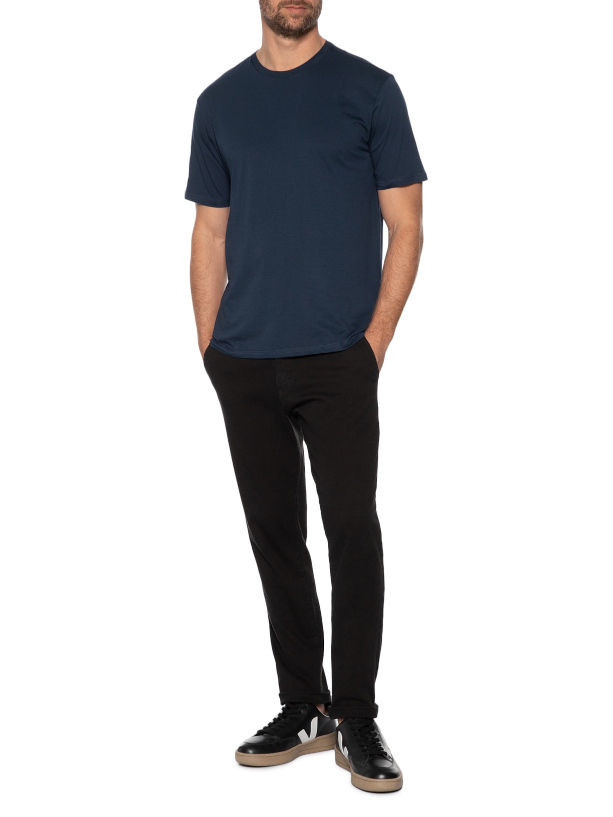 Camiseta Masculina Algodão Pima Azul  Zapalla