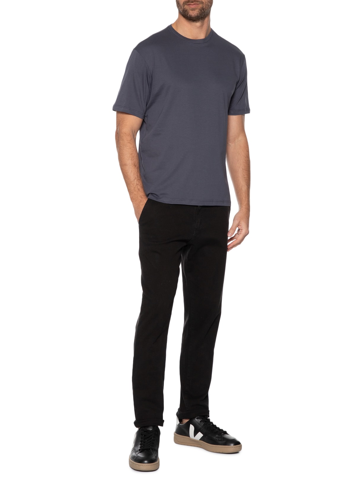 Camiseta Masculina Algodão Pima Cinza  Zapalla