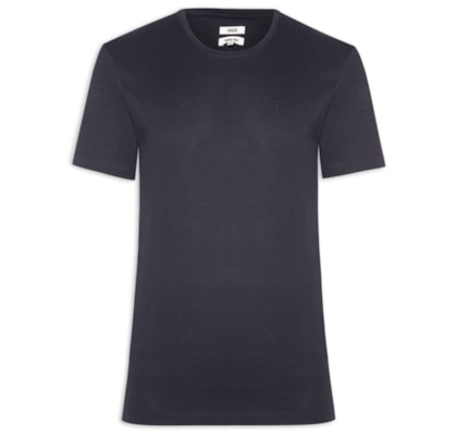 Camiseta Masculina Algodão Pima Gola Careca - Azul