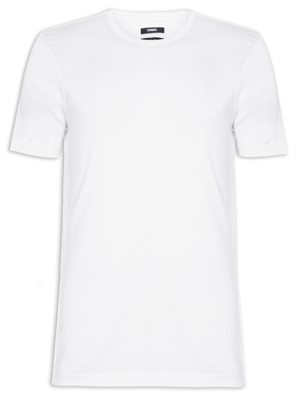 Camiseta Masculina Algodão Pima Gola Careca - Branco