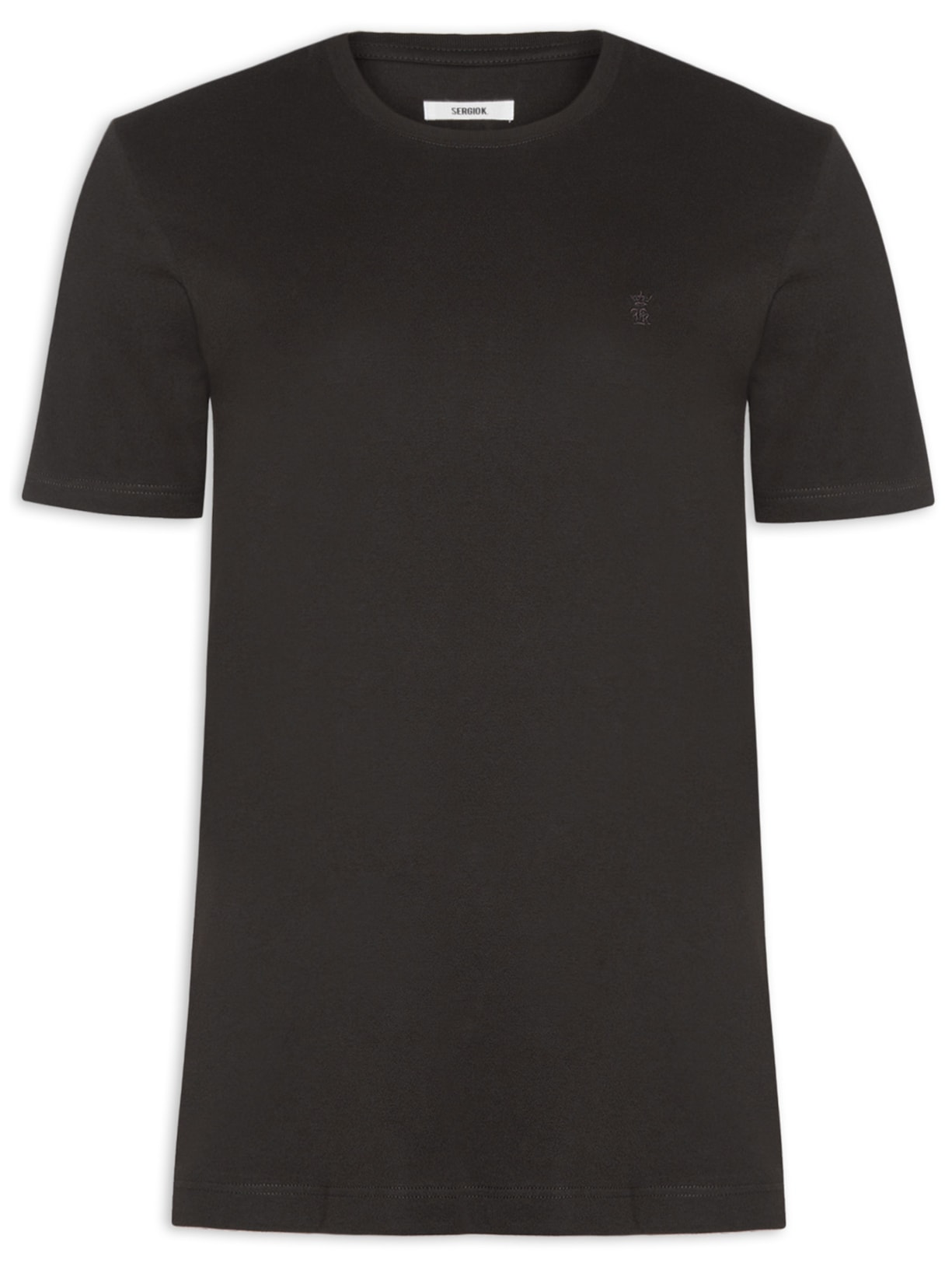 Camiseta Masculina Algodão Pima Gola Careca Marrom Sergio K