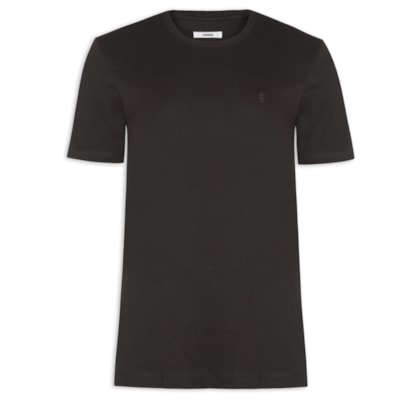 Camiseta Masculina Algodão Pima Gola Careca - Marrom