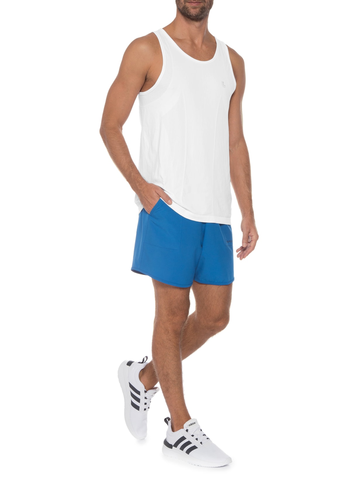 Camiseta Masculina Am Regata Branco Lupo