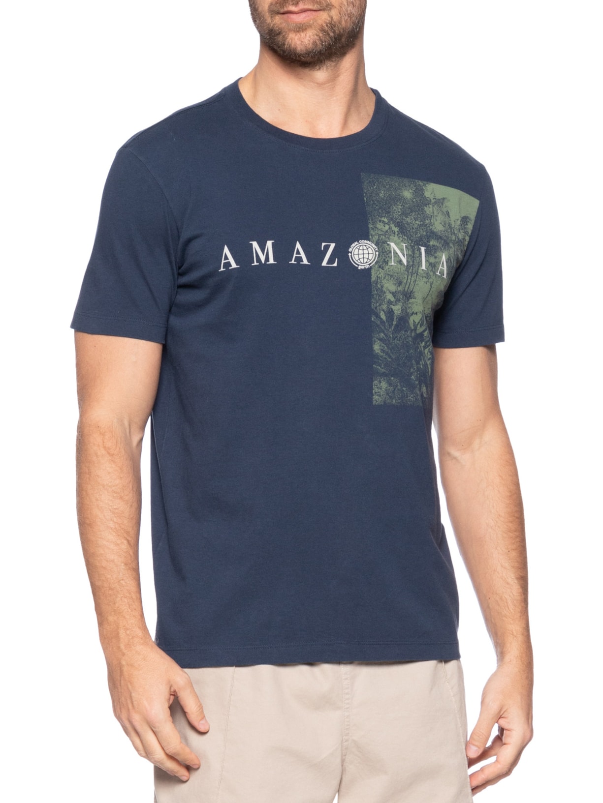 Camiseta Masculina Amazon Focus Azul Osklen