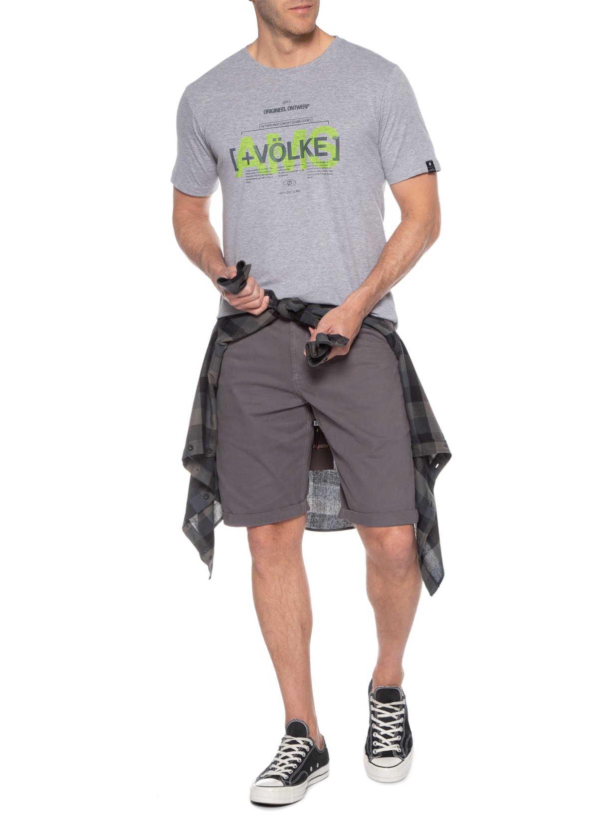 Camiseta Masculina Ams Cinza Von Der Volke