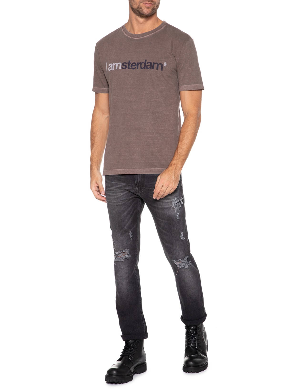 Camiseta Masculina Amsterdam Marrom Von Der Volke