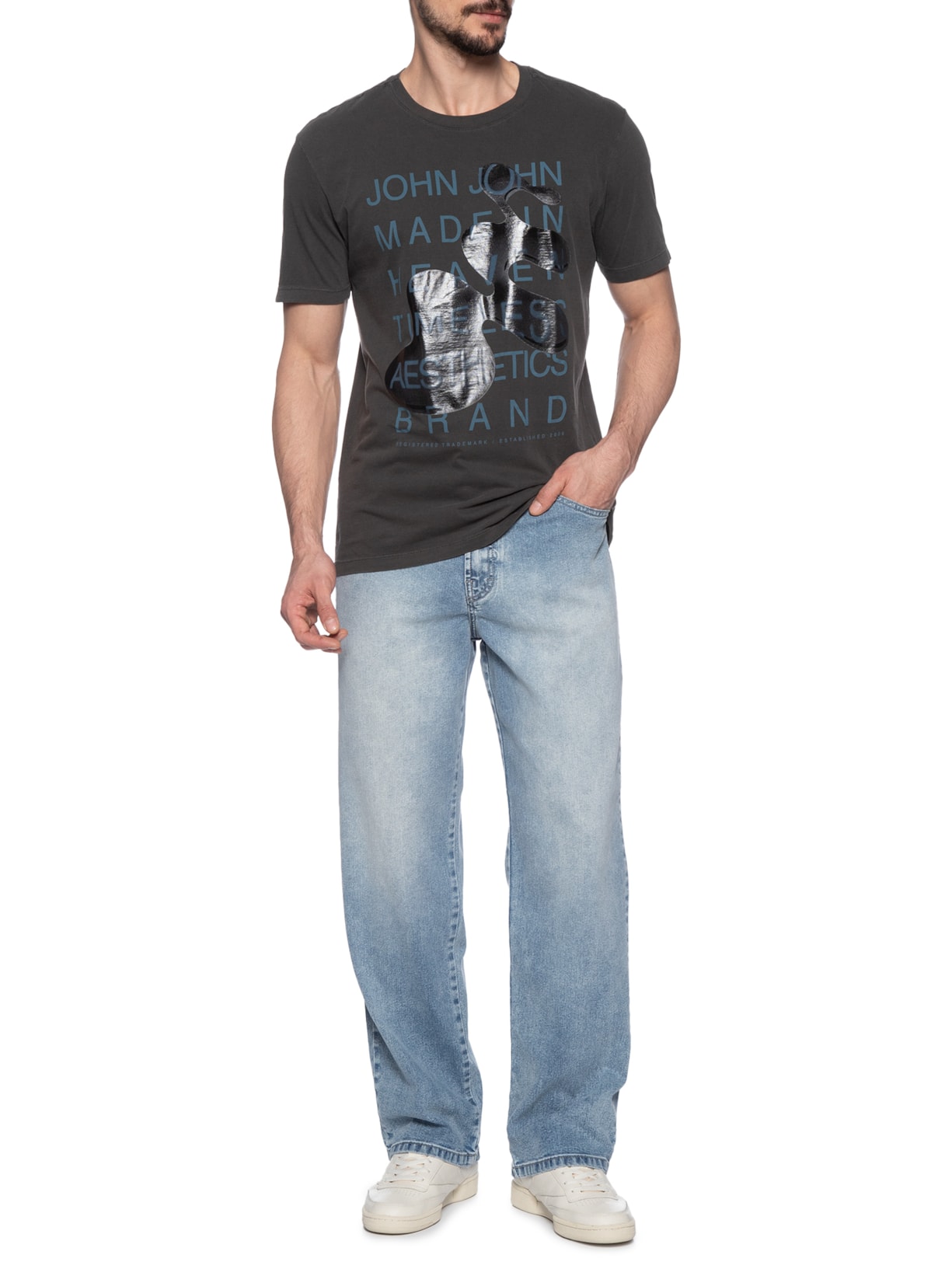 Camiseta Masculina Aqua Base Preto John John