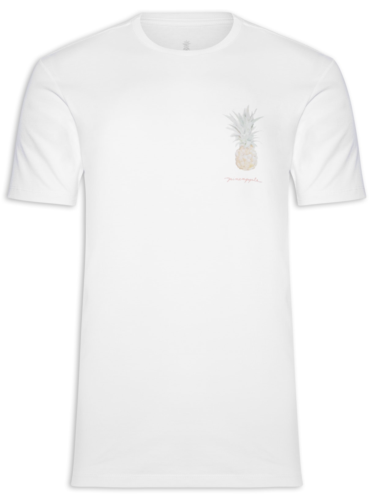 Camiseta Masculina Aquarela Abacaxi - Branco