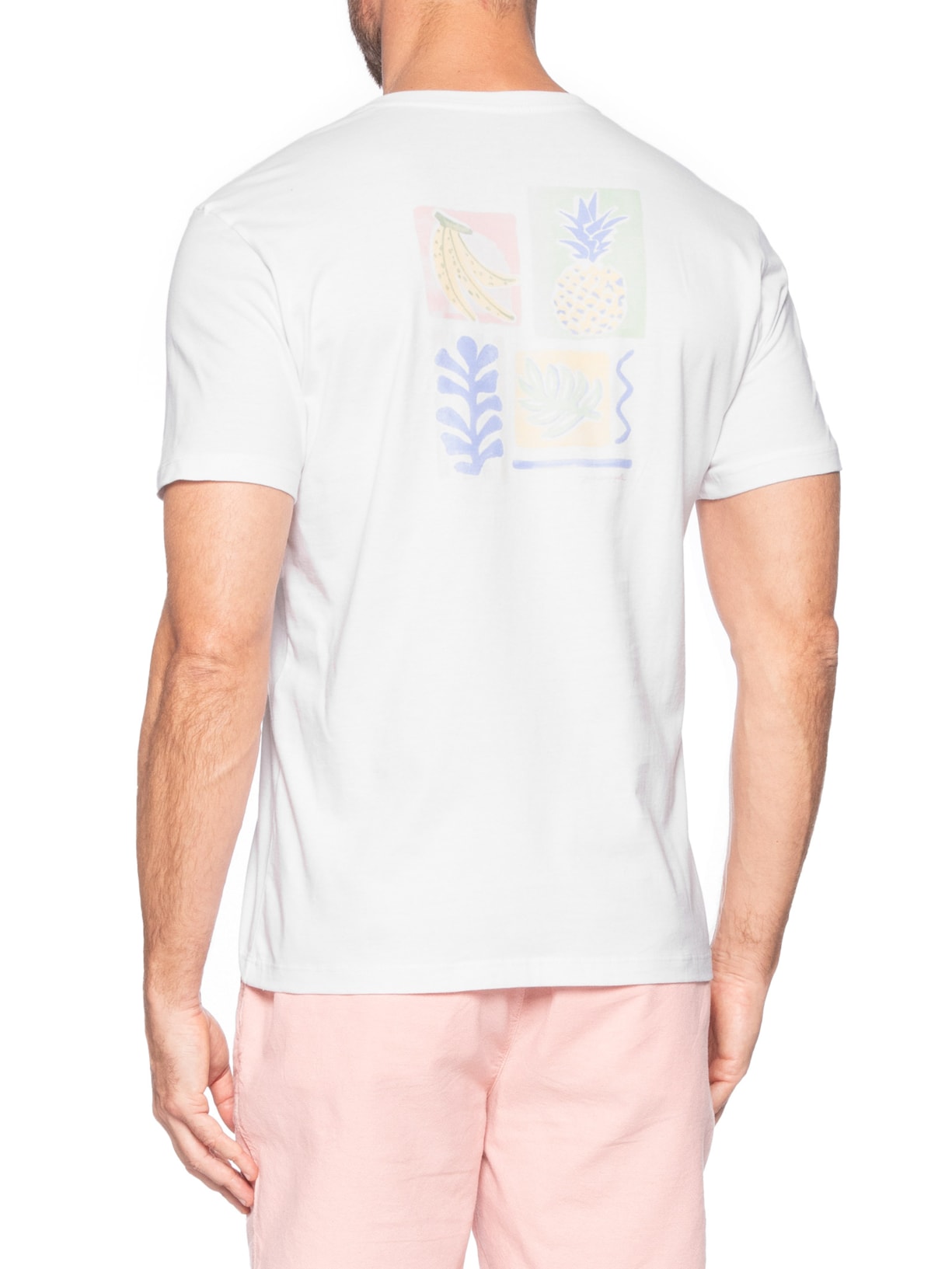 Camiseta Masculina Aquarela Branco Pineapple