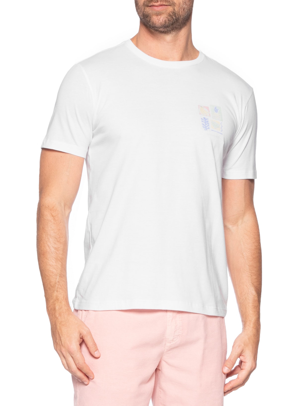 Camiseta Masculina Aquarela Branco Pineapple