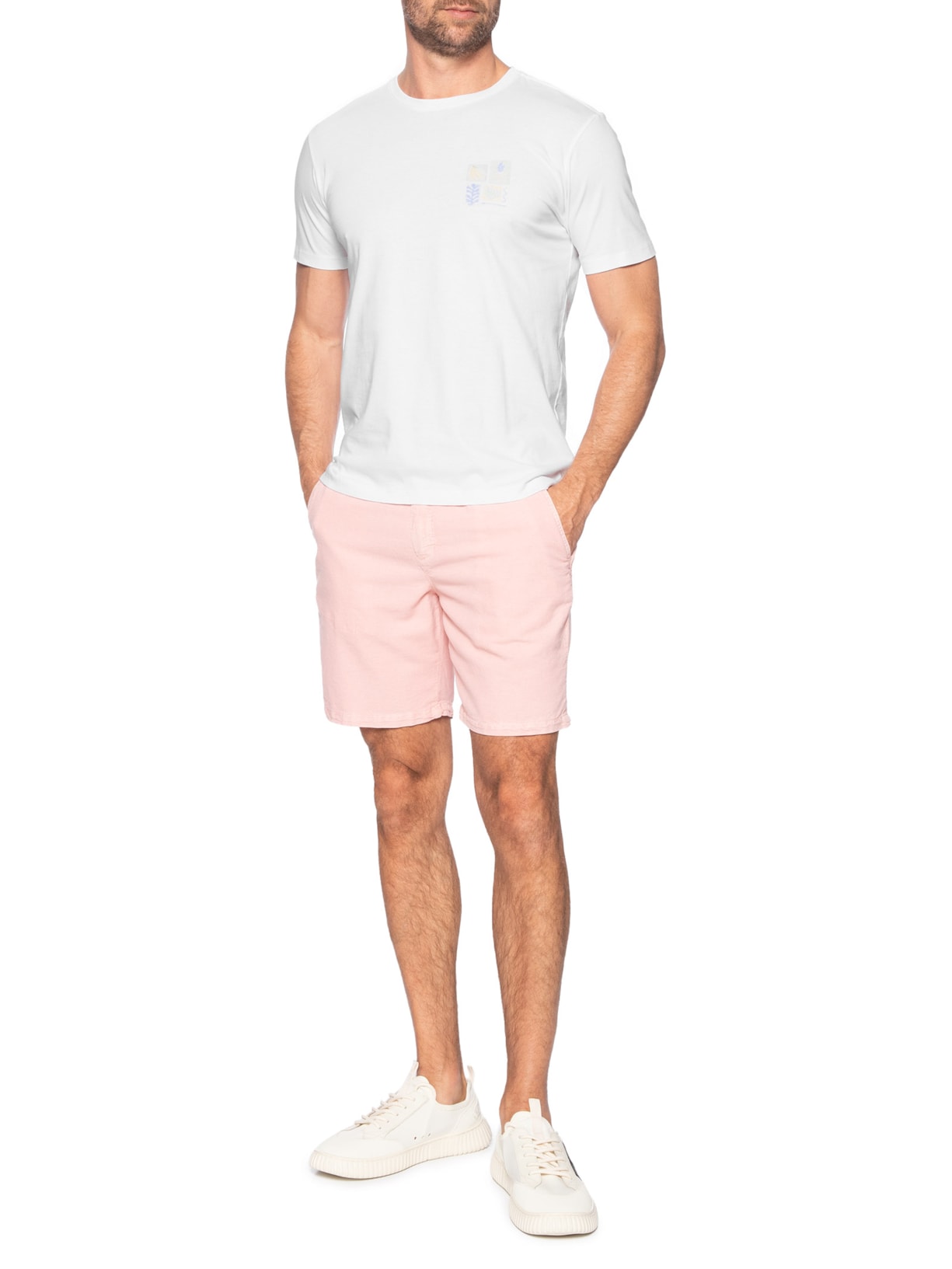 Camiseta Masculina Aquarela Branco Pineapple