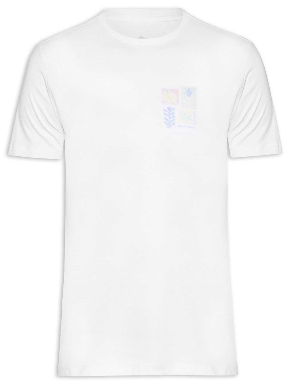 Camiseta Masculina Aquarela Branco Pineapple