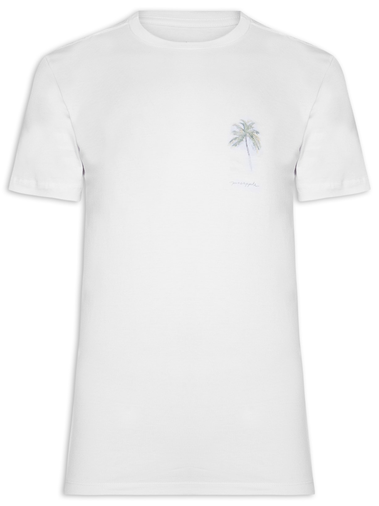 Camiseta Masculina Aquarela Coqueiro - Branco