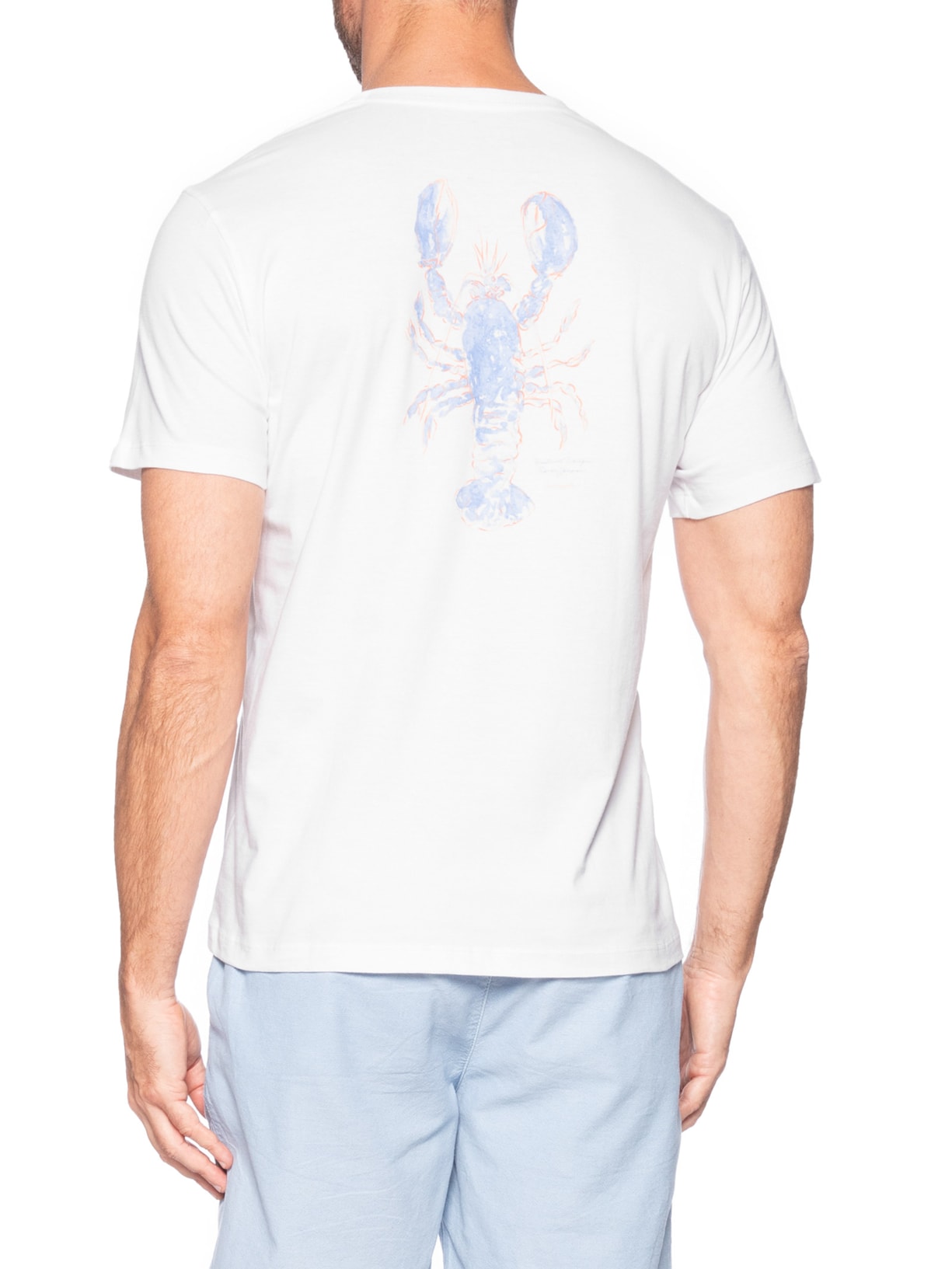 Camiseta Masculina Aquarela Lagosta Branco Pineapple